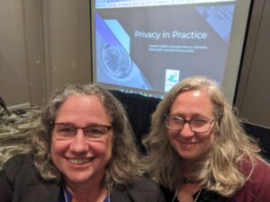 K. Lussier and J. Lundgren ready to present on privacy audits at NELA2022