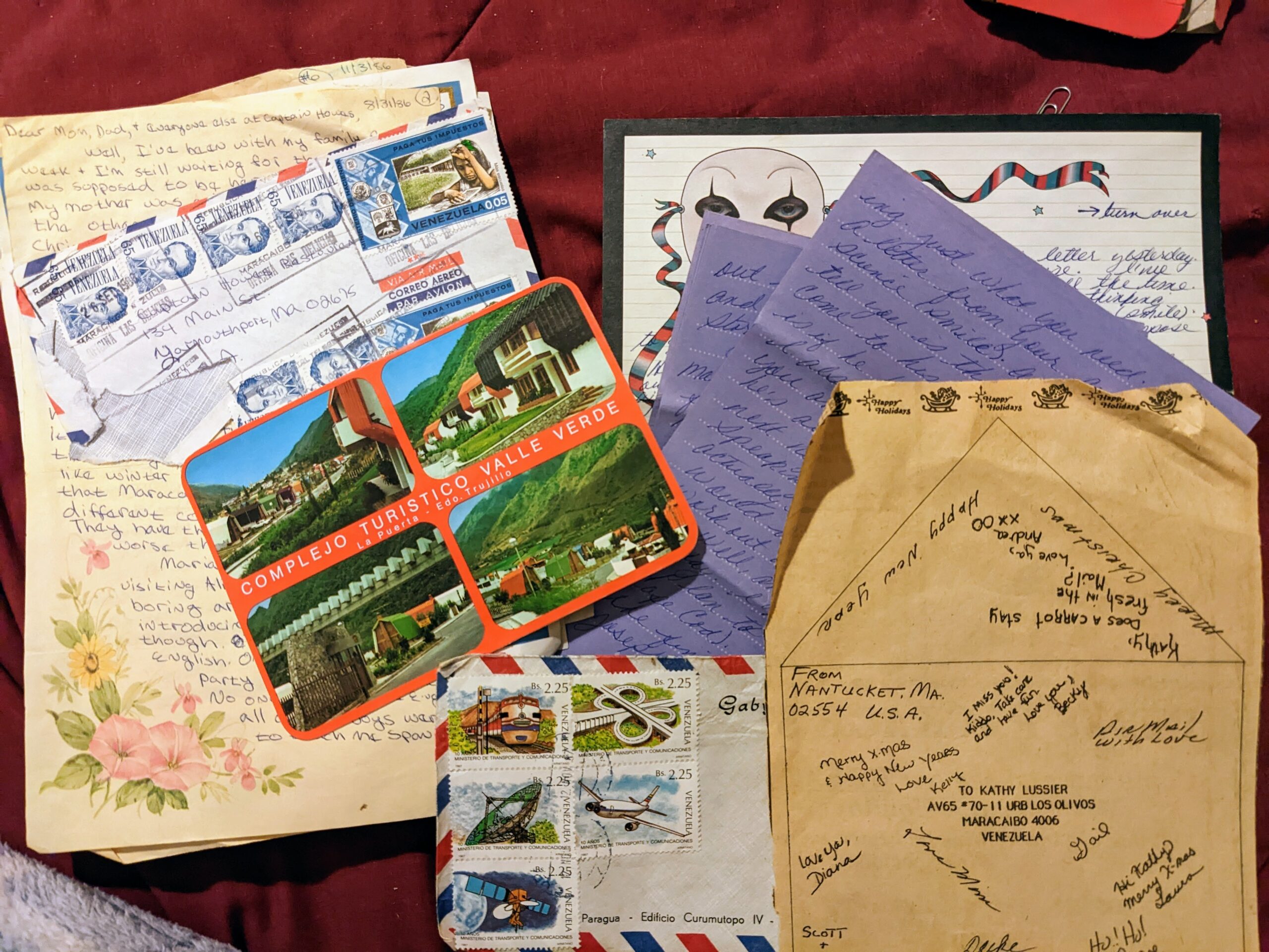 Letters and envelopes sent back home from Venezuela